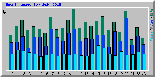 Hourly usage for July 2018