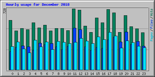 Hourly usage for December 2018