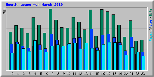 Hourly usage for March 2019